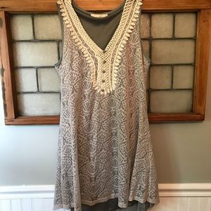 Gray and ivory lace dress
